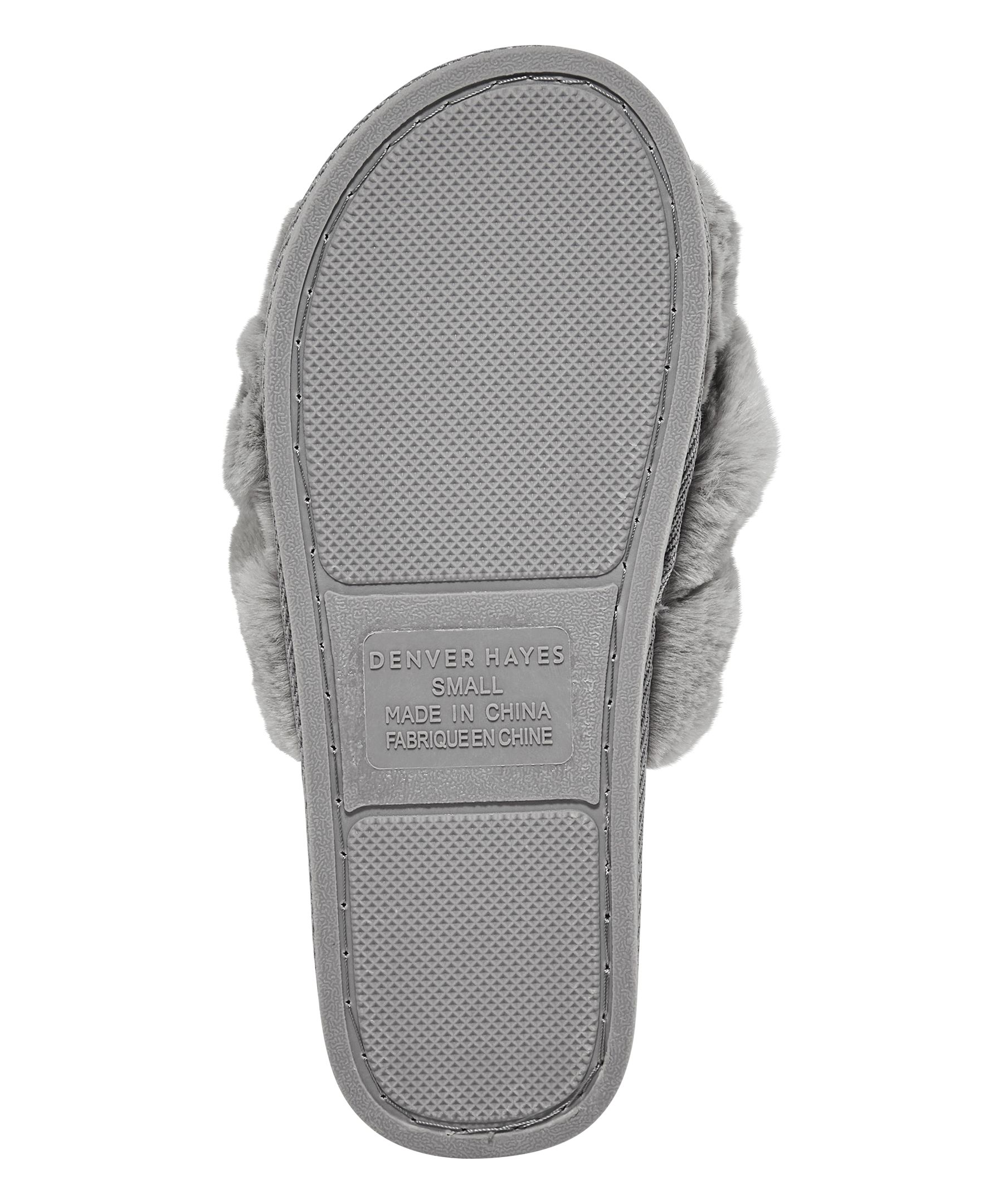 Denver Hayes Women's Criss-Cross Faux Fur Slide