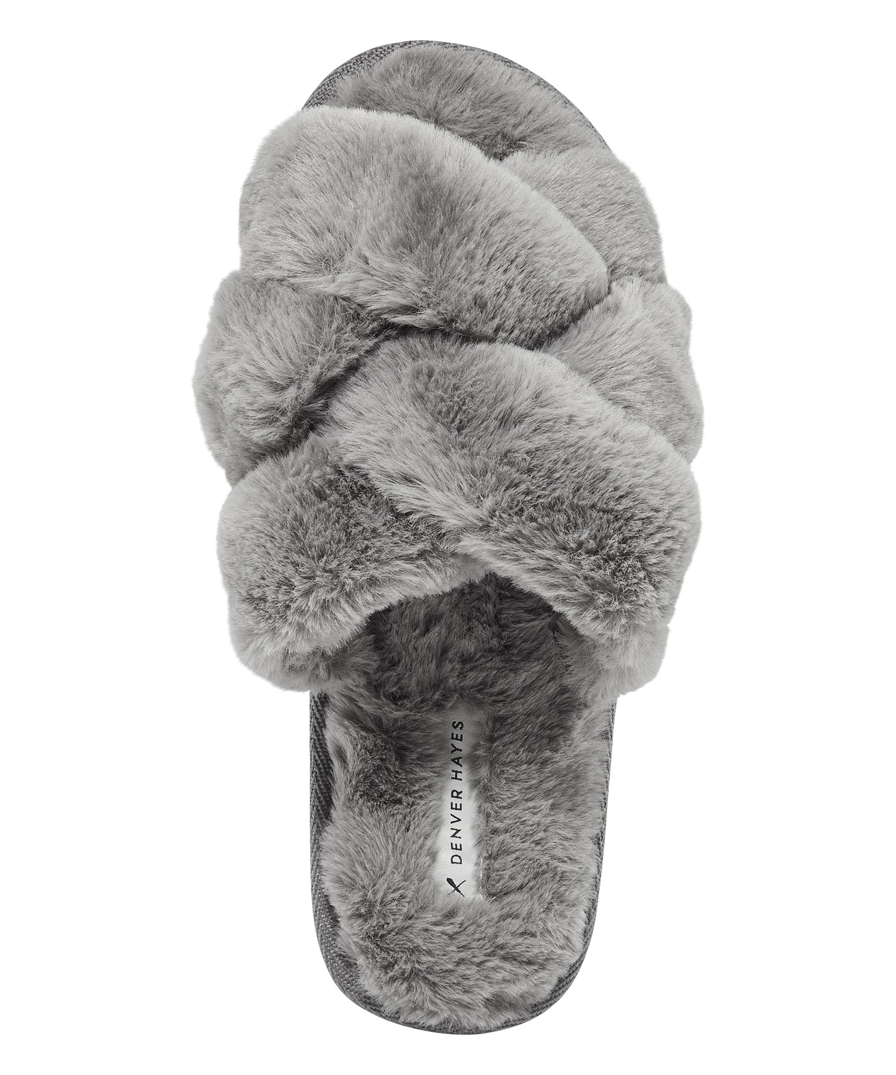 Denver Hayes Women's Criss-Cross Faux Fur Slide