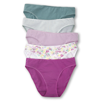 Denver Hayes Women's 5 Pack Cotton Stretch Bikini Panty