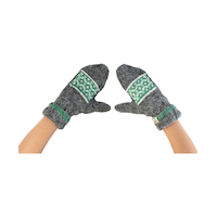 FAZL Women's Handmade Himalayan Mittens Back_Flat