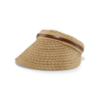 Denver Hayes Men's Straw Visor Front_Three_Fourths_Angled_Left