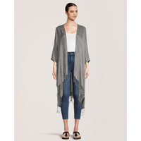 Foulard de style ruana léger à rayures pour femmes, Denver Hayes Front_Flat