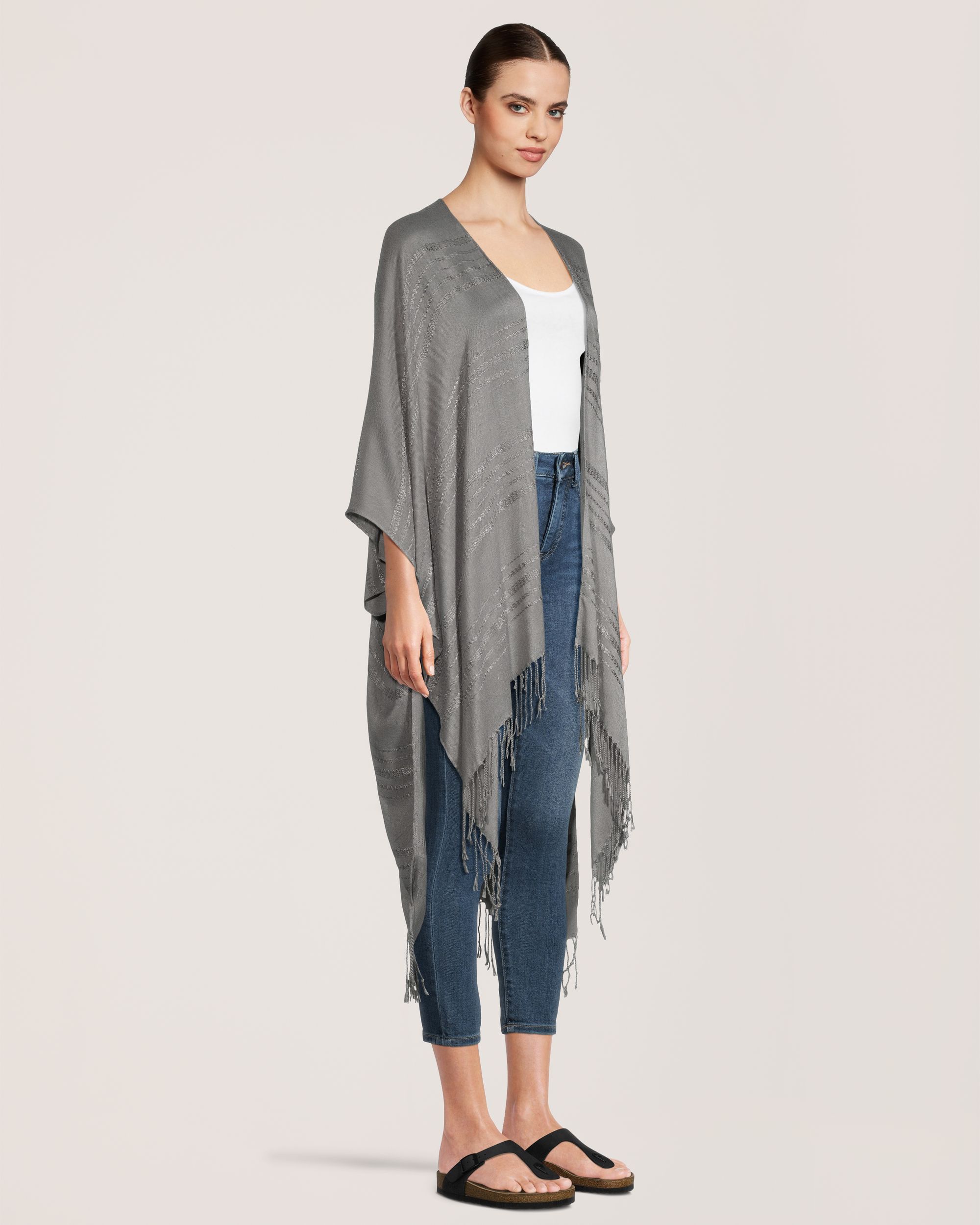 Foulard de style ruana léger à rayures pour femmes, Denver Hayes | Marks