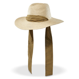 Chapeau en paille à bord large et à bande en ruban pour femmes, Denver Hayes Front_Three_Fourths_Angled_Left