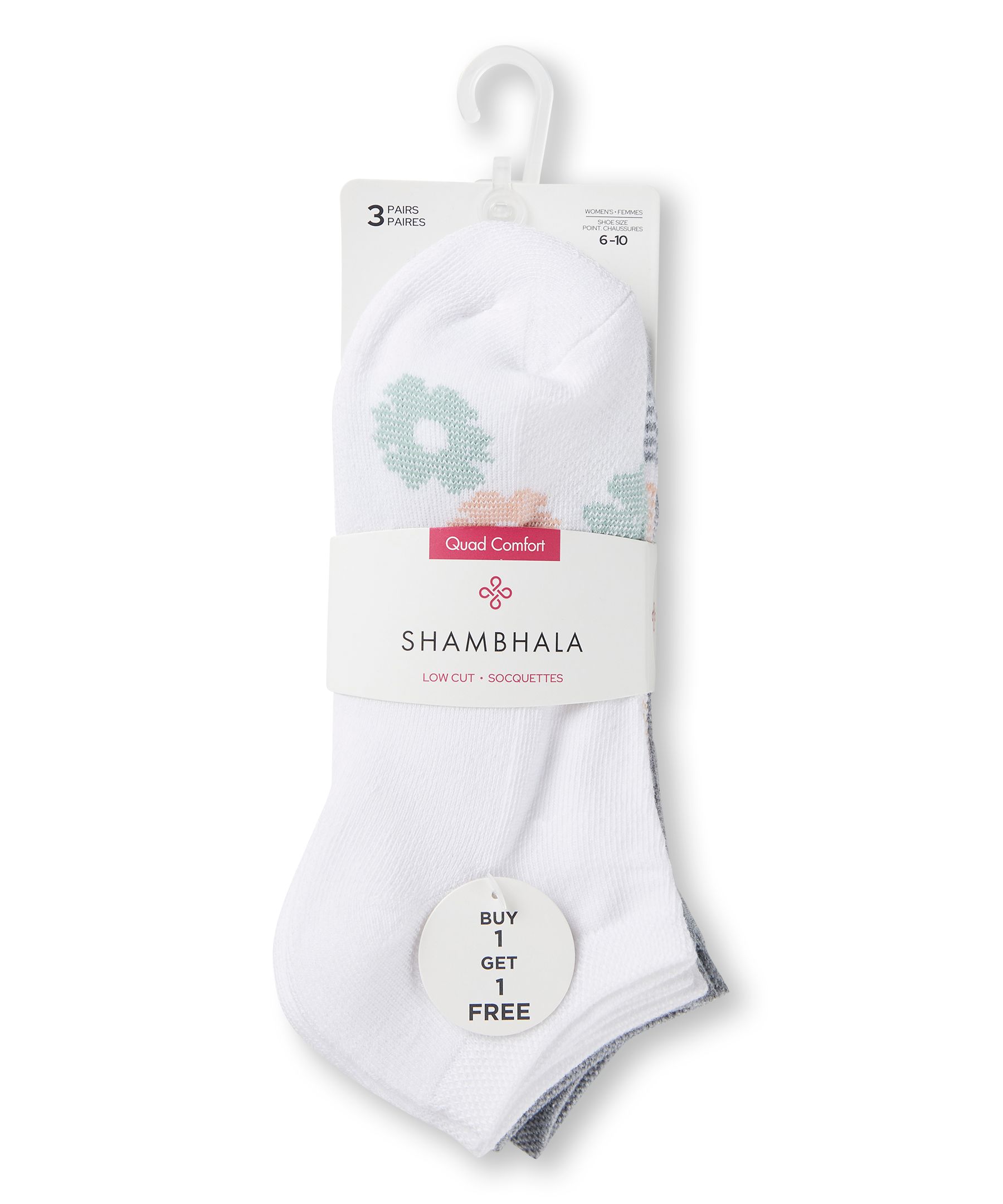 Chaussettes sport basses Shambhala pour femmes, paquet de 3&nbsp;paires