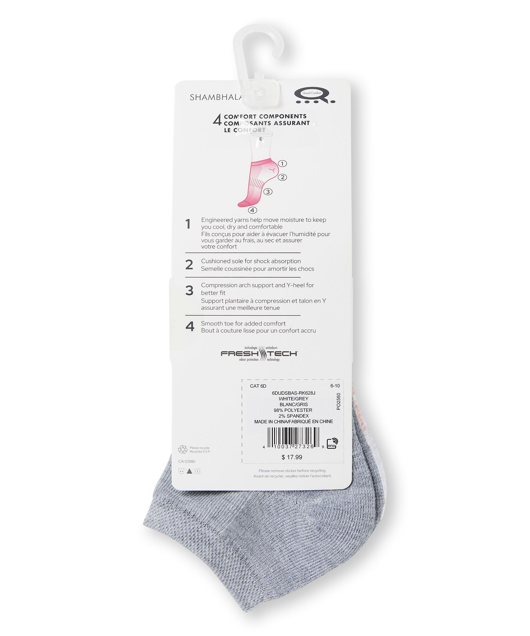 Chaussettes sport basses Shambhala pour femmes, paquet de 3&nbsp;paires