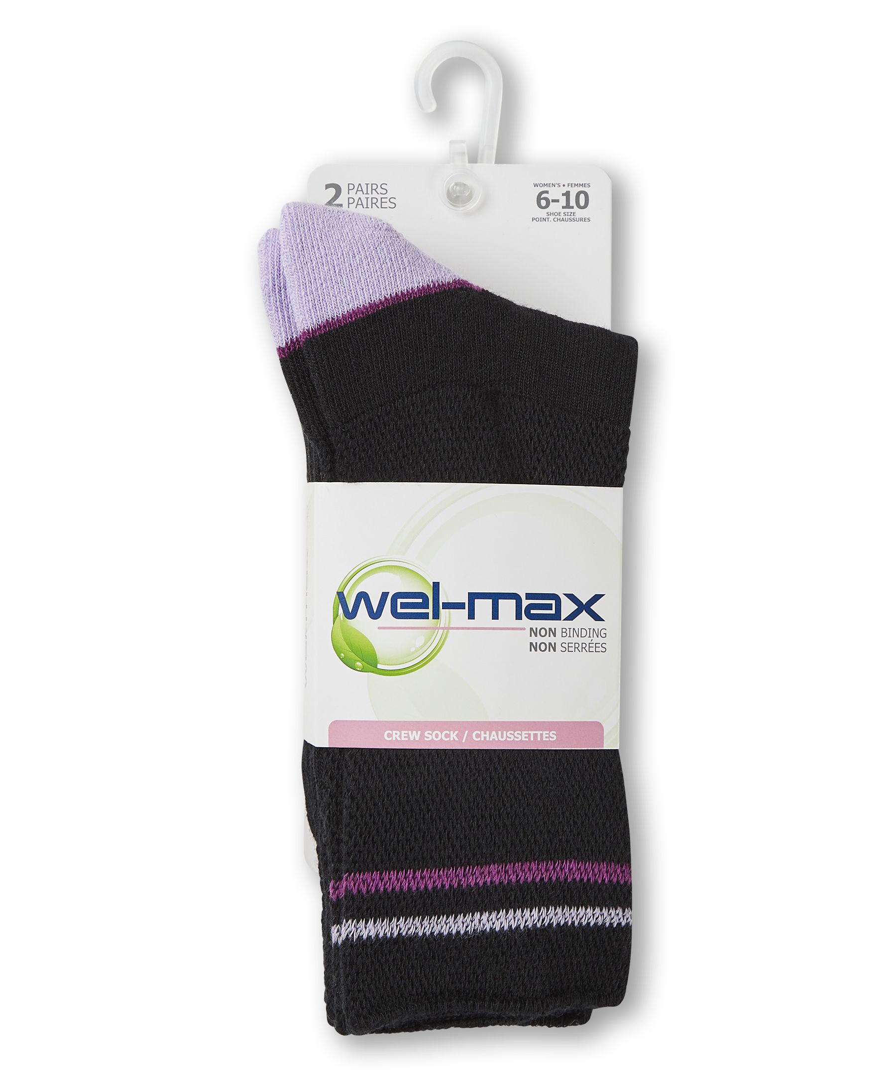 Chaussettes sans compression pour femmes, Wel-max, paquet de 2&nbsp;paires