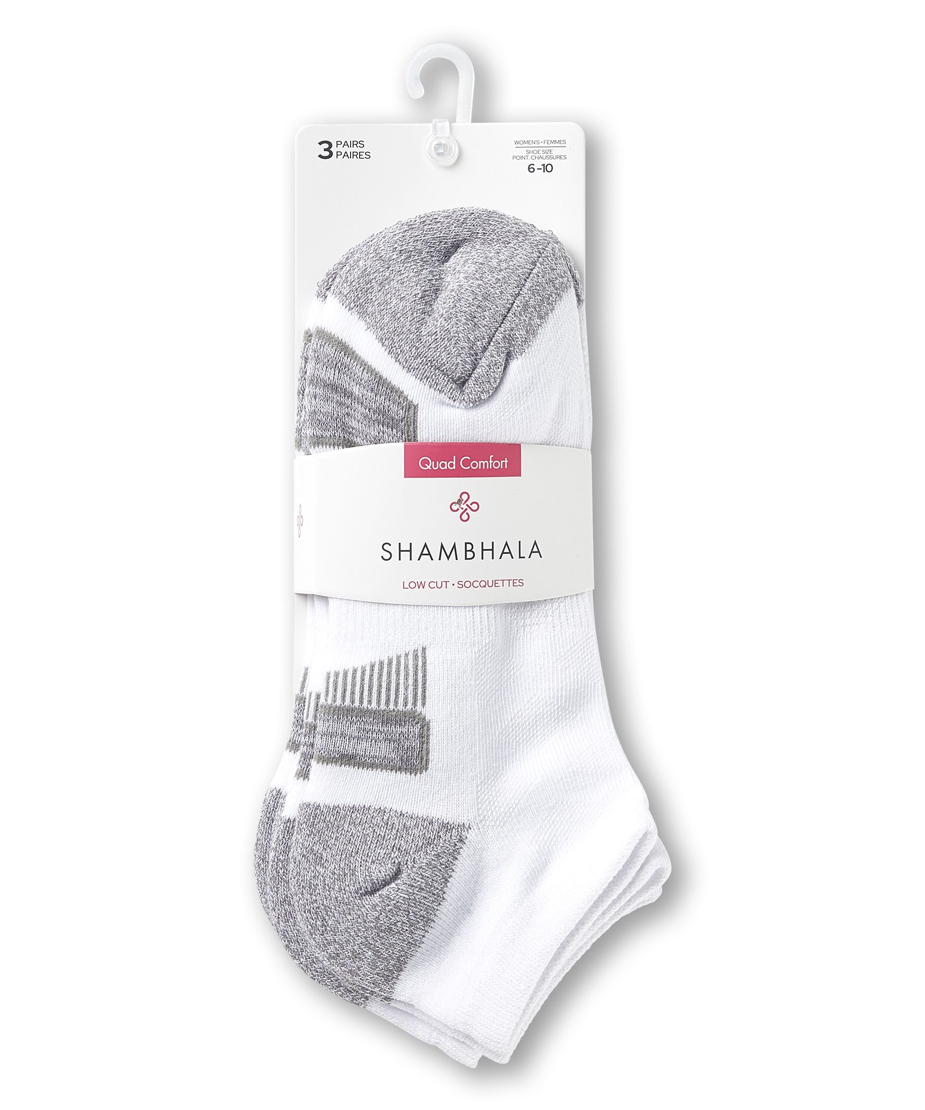Shambhala Women's 3PK Cushioned Cotton Low Cut Sport Socks