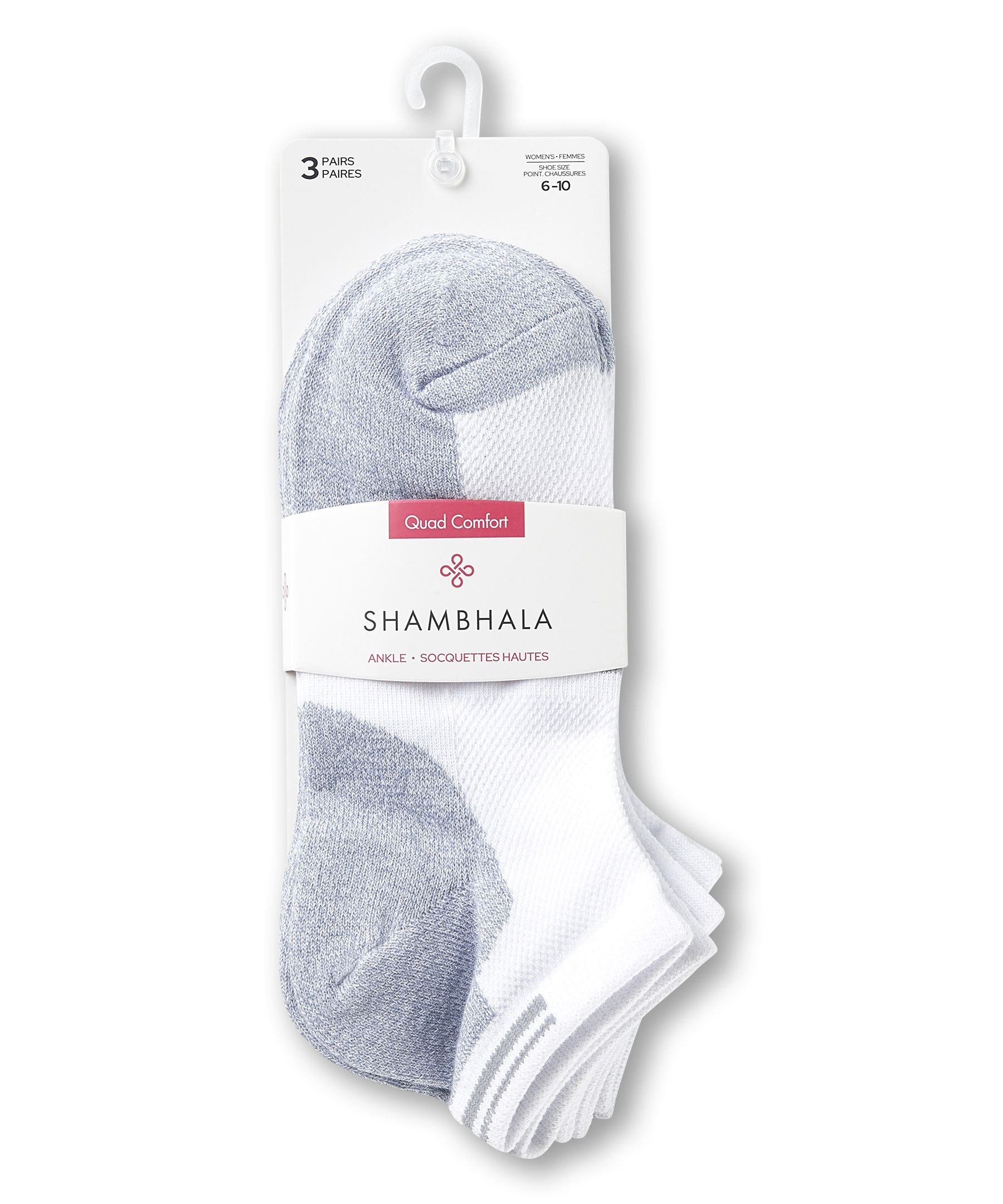 Shambhala Women's 3PK Mesh Ankle Sport Socks
