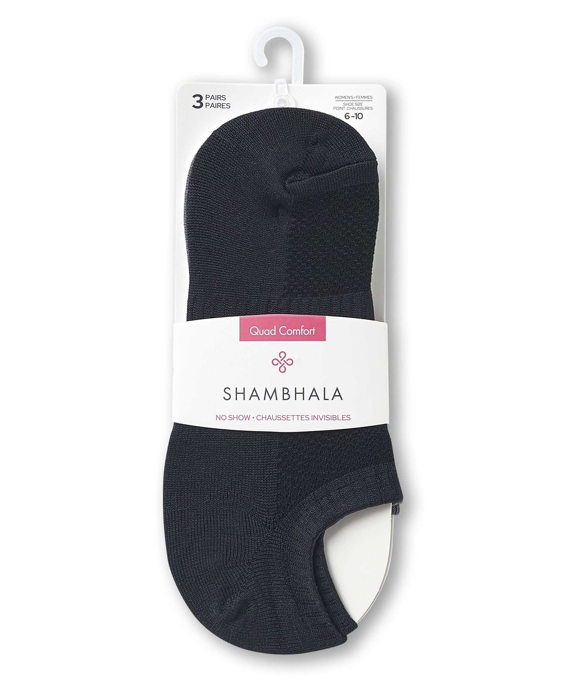 Chaussettes invisibles en microfibre pour femmes, Shambhala, paquet de 3&nbsp;paires