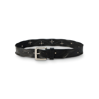 Ceinture perforée aux bords usés pour femmes, Silver Front_Elevated
