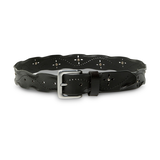 Silver Women's Worn Edge Perforated Belt Front_Elevated