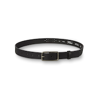 Silver Women's 25MM Embossed Centre Bar Belt Front_Elevated