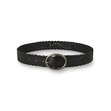 Ceinture tissée à bords festonnés pour femmes, Silver Front_Elevated