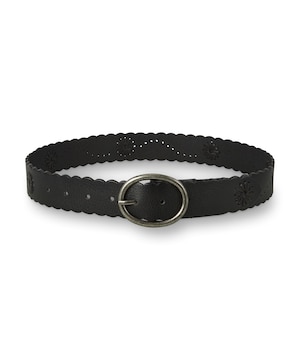 Ceinture tissée à bords festonnés pour femmes, Silver
