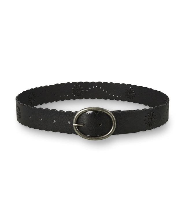 Ceinture tissée à bords festonnés pour femmes, Silver