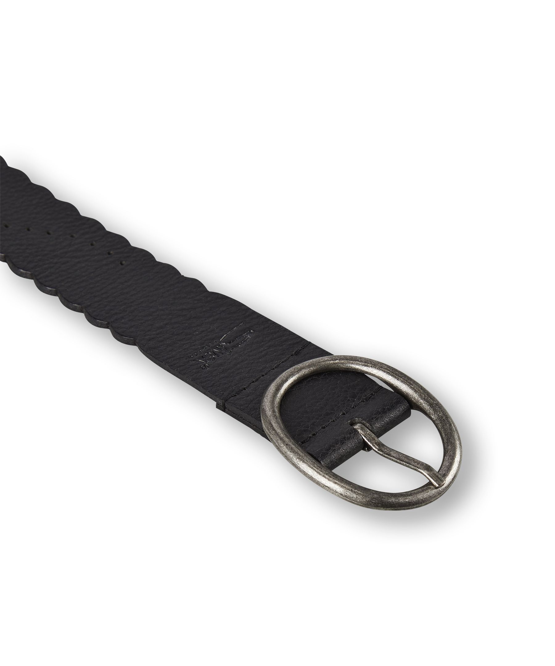 Silver Women's Woven Scallop Edge Belt