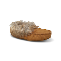 Pantoufles bordées de fausse fourrure pour femmes, WindRiver Front_Three_Fourths_Angled_Right