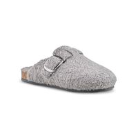 Denver Hayes Women's Berber Buckle Clog Slippers Front_Three_Fourths_Angled_Right