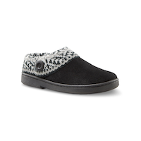 WindRiver Women's Suede Knit Collar Clog Slippers Front_Three_Fourths_Angled_Right
