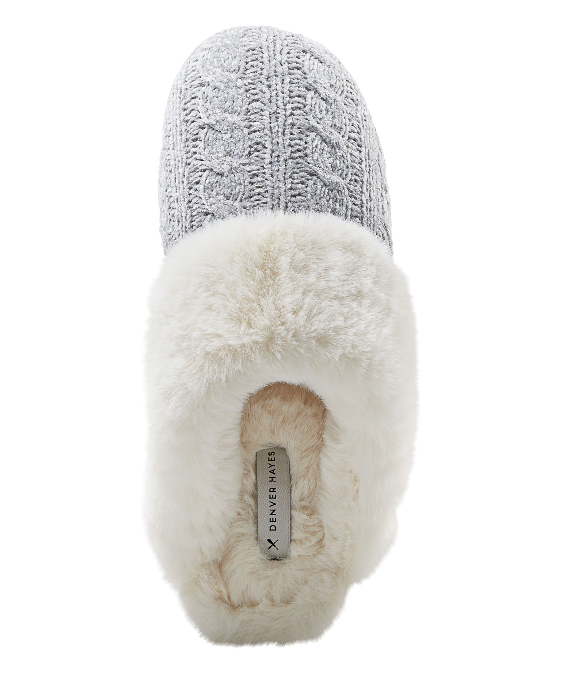 Pantoufles à point de torsade et chenille pour femmes, Denver Hayes