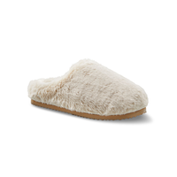 Denver Hayes Women's Faux Fur Mule Slippers Front_Three_Fourths_Angled_Right
