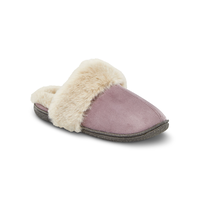 WindRiver Women's Faux Suede Faux Fur Lined Slippers Front_Three_Fourths_Angled_Right