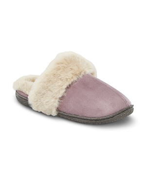 WindRiver Women's Faux Suede Faux Fur Lined Slippers