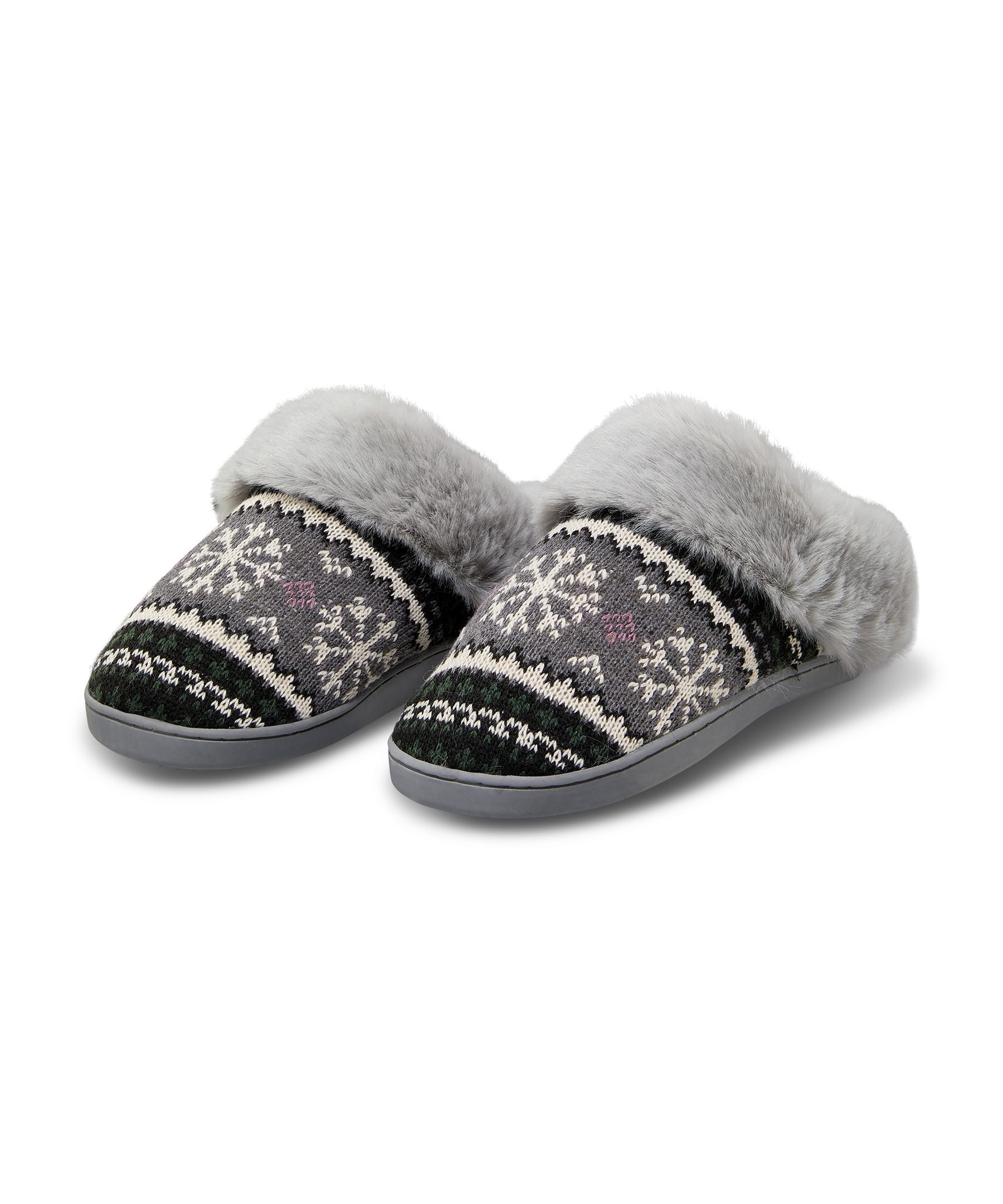 Pantoufles en tricot de style nordique et en fausse fourrure pour femmes, Denver Hayes