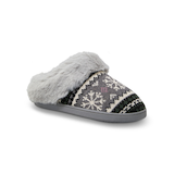 Denver Hayes Women's Nordic Knit Faux Fur Slippers Front_Three_Fourths_Angled_Right