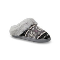 Denver Hayes Women's Nordic Knit Faux Fur Slippers Front_Three_Fourths_Angled_Right