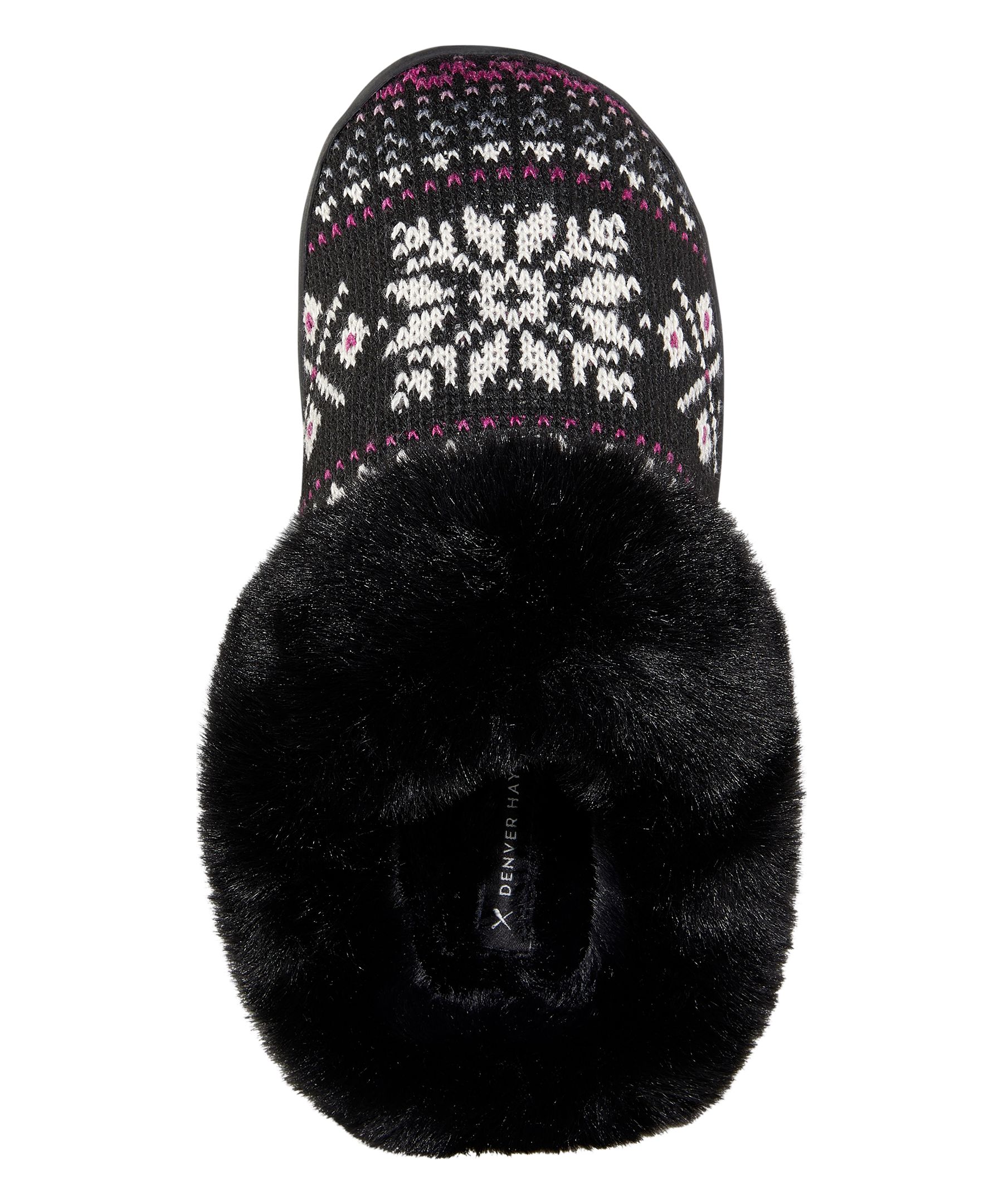 Pantoufles en tricot de style nordique et en fausse fourrure pour femmes, Denver Hayes