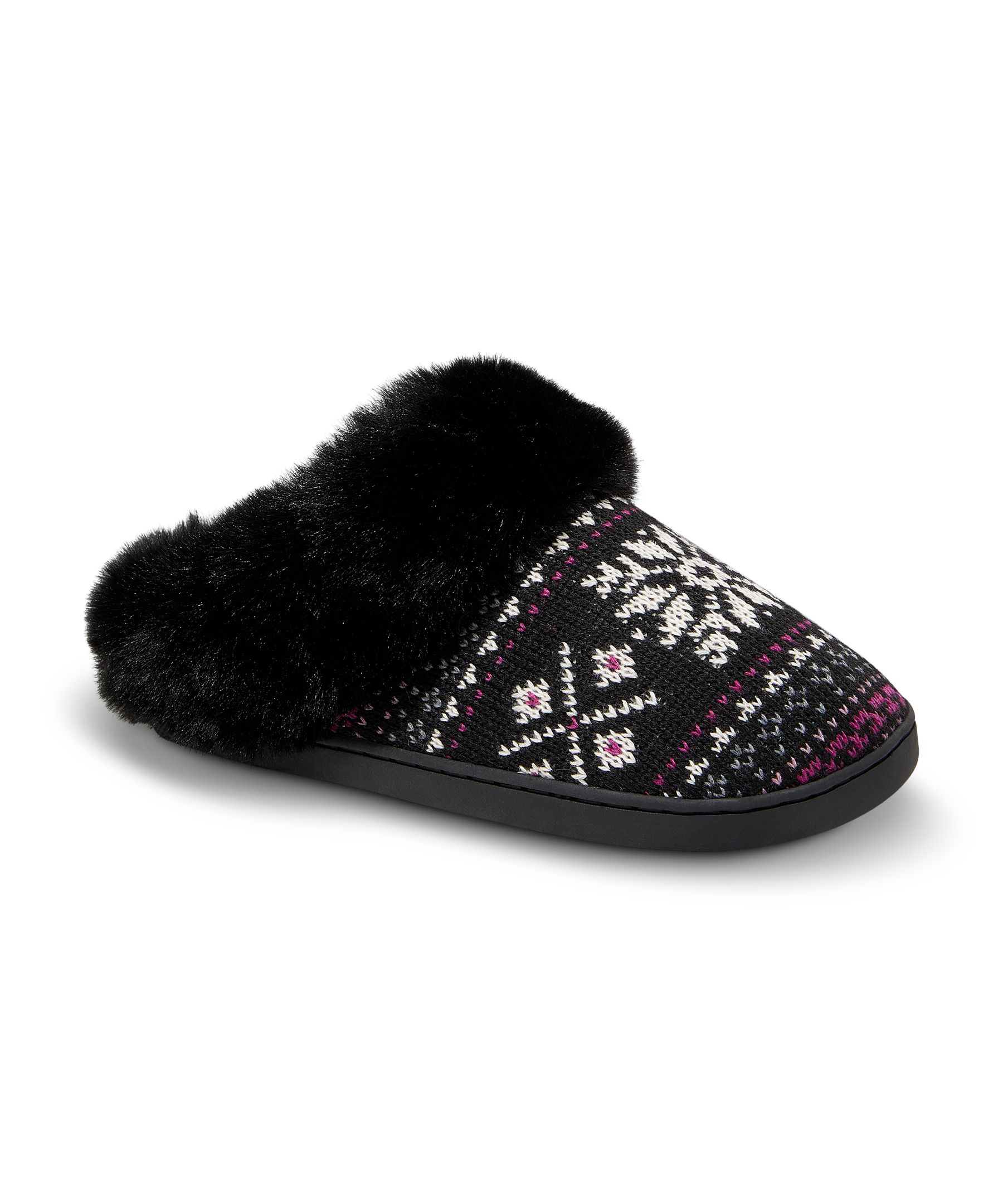 Pantoufles en tricot de style nordique et en fausse fourrure pour femmes, Denver Hayes