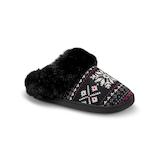 Pantoufles en tricot de style nordique et en fausse fourrure pour femmes, Denver Hayes Front_Three_Fourths_Angled_Right