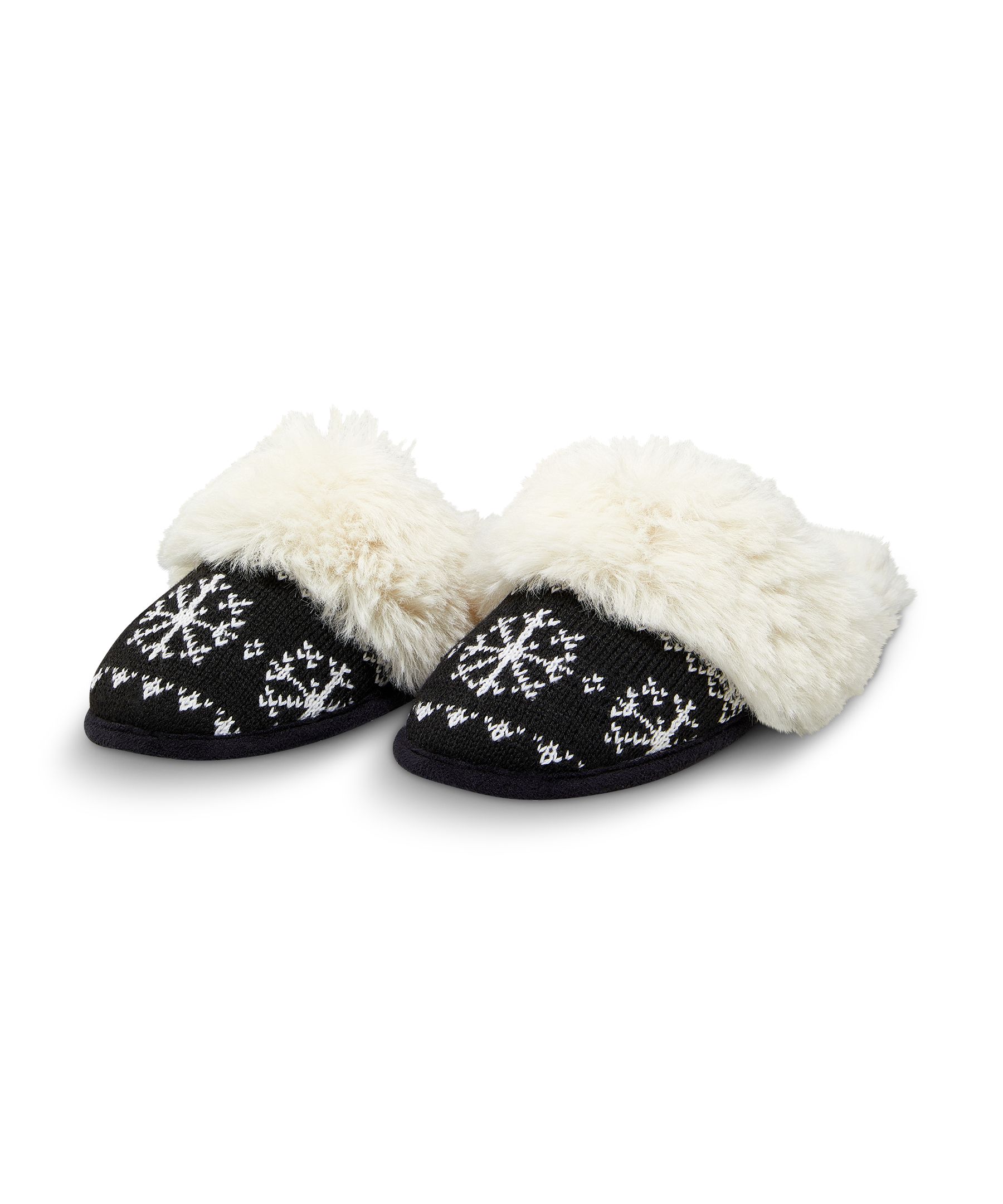 Pantoufles en tricot et fausse fourrure de style nordique pour femmes, Denver Hayes