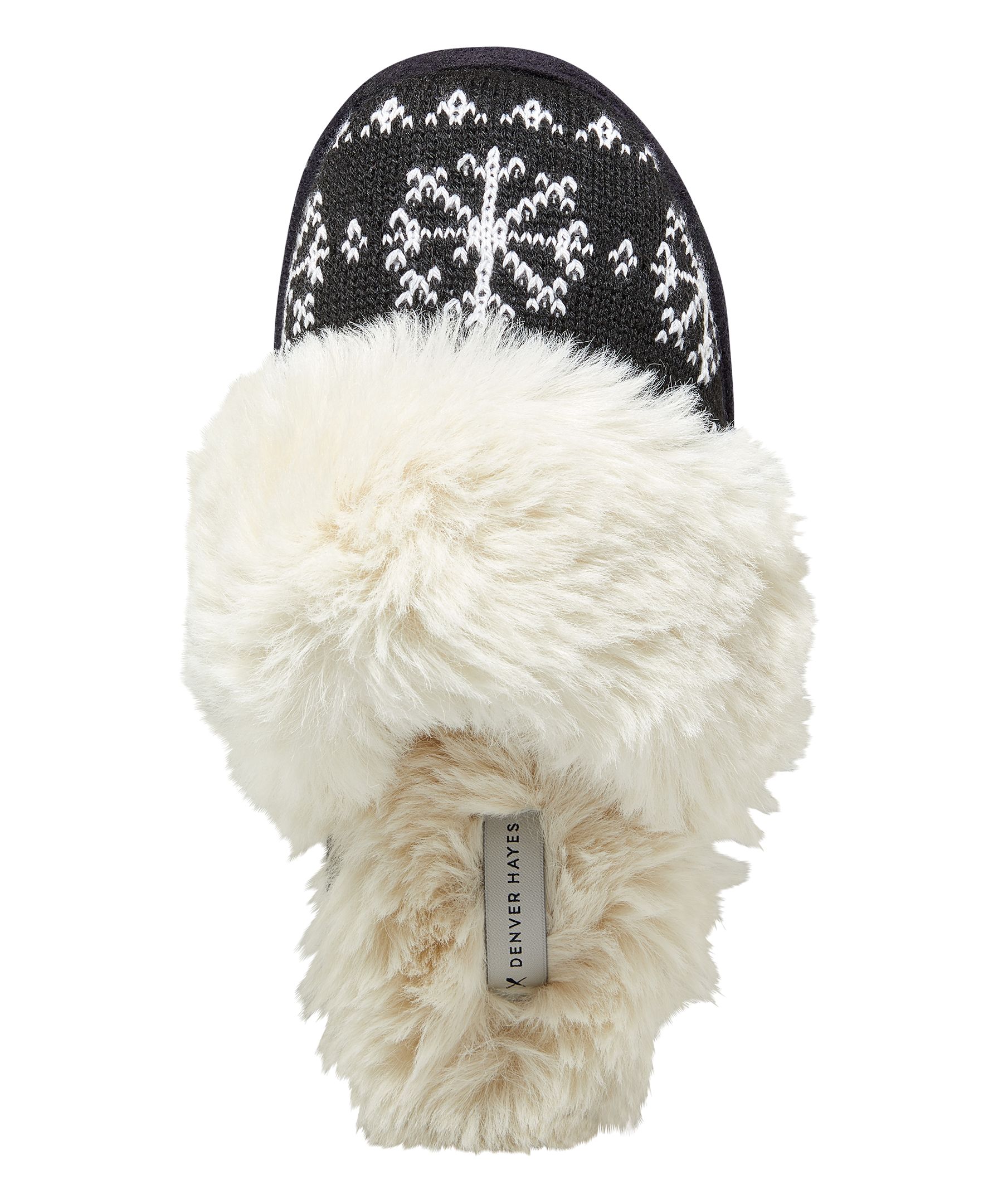 Pantoufles en tricot et fausse fourrure de style nordique pour femmes, Denver Hayes