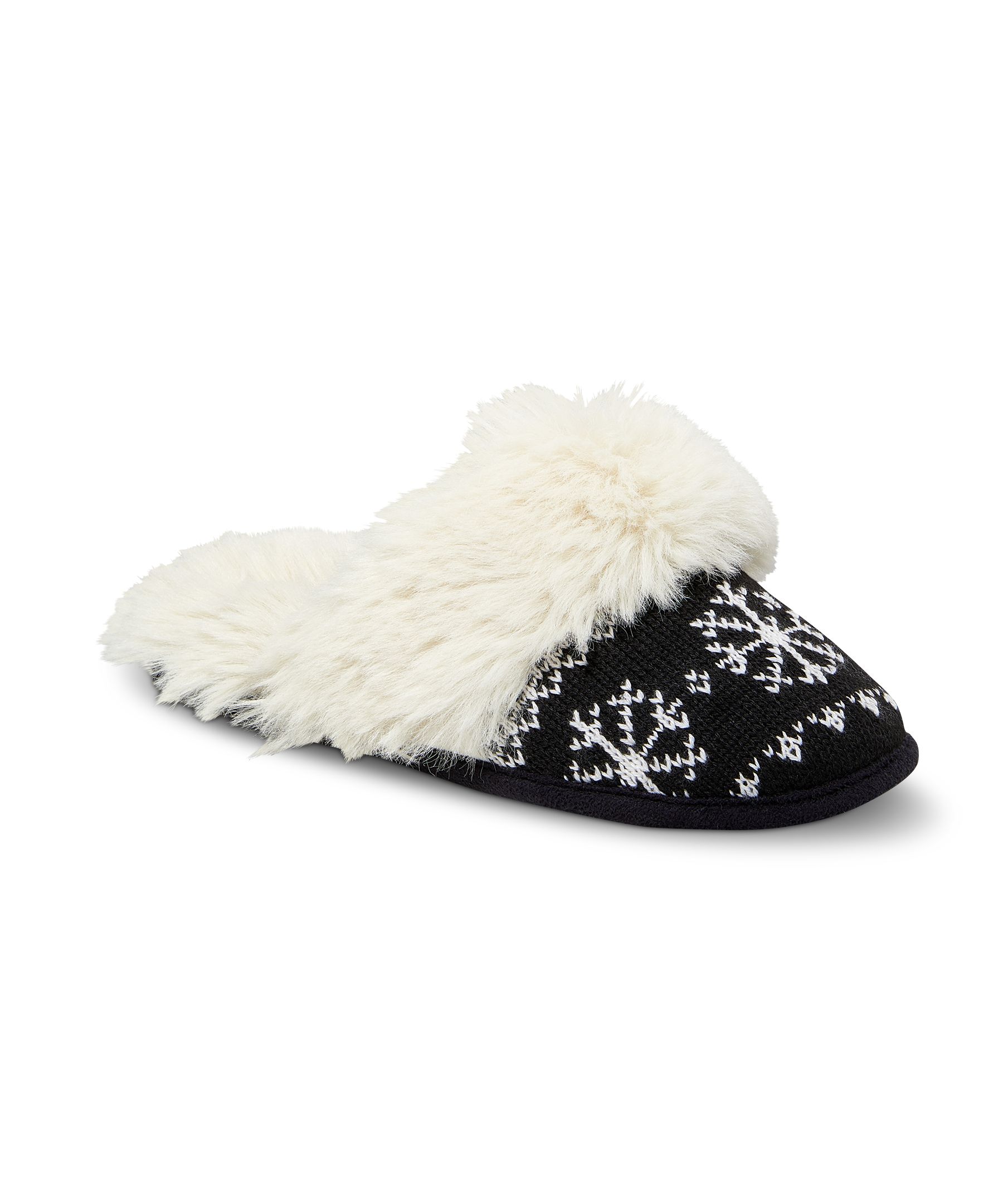 Pantoufles en tricot et fausse fourrure de style nordique pour femmes, Denver Hayes