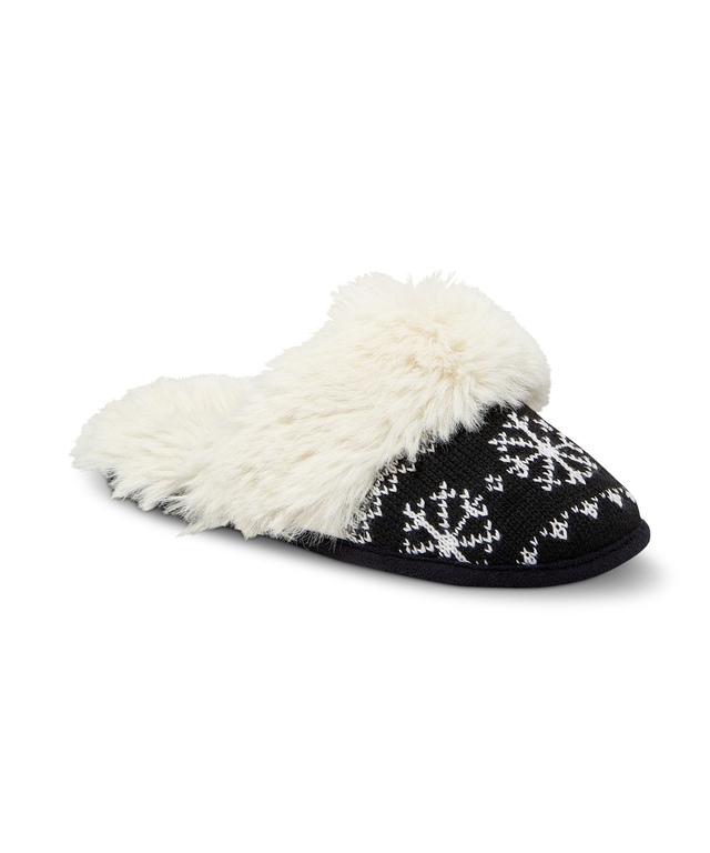 Pantoufles en tricot et fausse fourrure de style nordique pour femmes, Denver Hayes