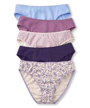 Denver Hayes Women's Cotton Stretch Hi-Cut Underwear, 5 Pack