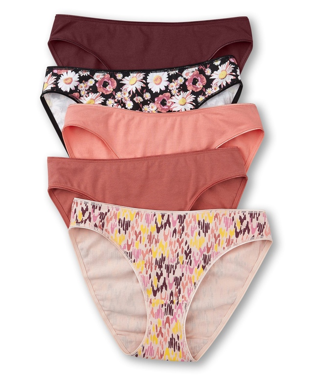 Denver Hayes Women's Cotton Stretch Bikini Underwear, 5 Pack