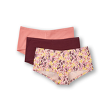 Culotte garçonne en coton extensible pour femmes, Denver Hayes, paquet de 3 Front_Flat