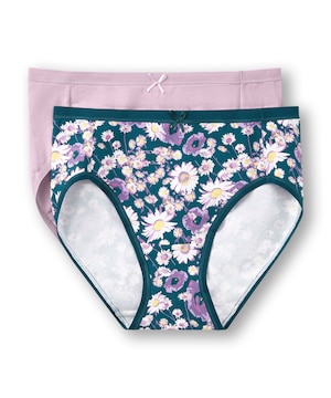 Denver Hayes Women's Cotton Stretch Hi-Cut Underwear, 2 Pack