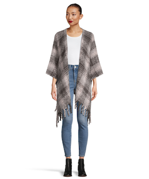 Foulard de style ruana à carreaux pour femmes, Denver Hayes