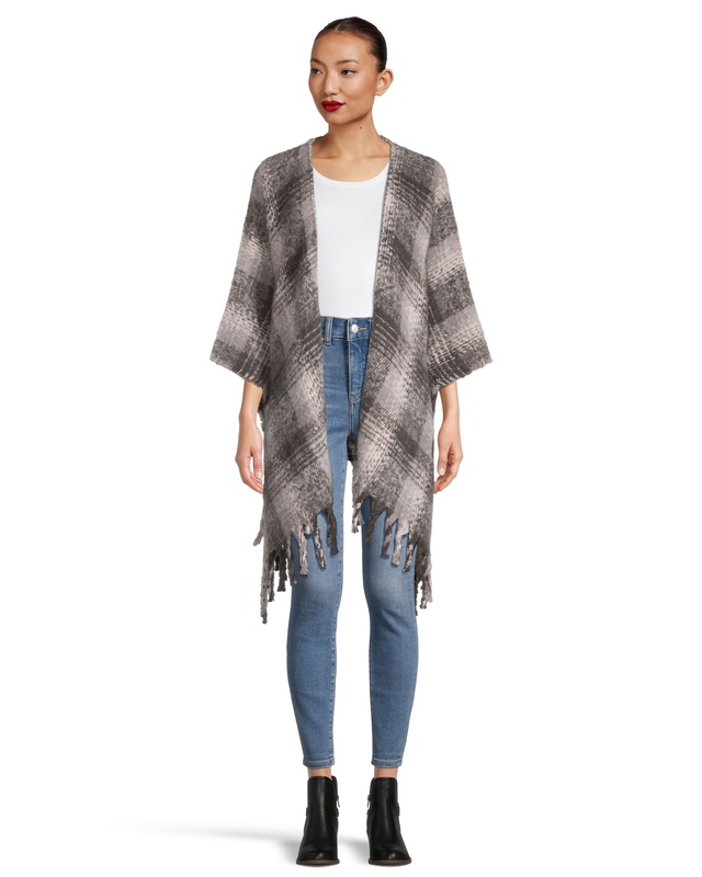 Foulard de style ruana à carreaux pour femmes, Denver Hayes