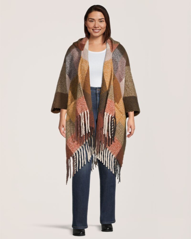 Denver Hayes Women's  Ruana with Pockets Shawl