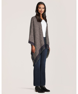 Foulard de style ruana à motif pied-de-poule pour femmes, Denver Hayes