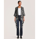 Denver Hayes Women's Plaid Self Tie Shawl Ruana Front_Flat