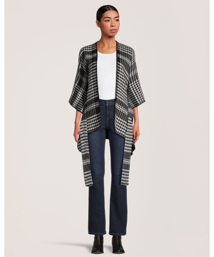 Denver Hayes Women's Plaid Self Tie Shawl Ruana