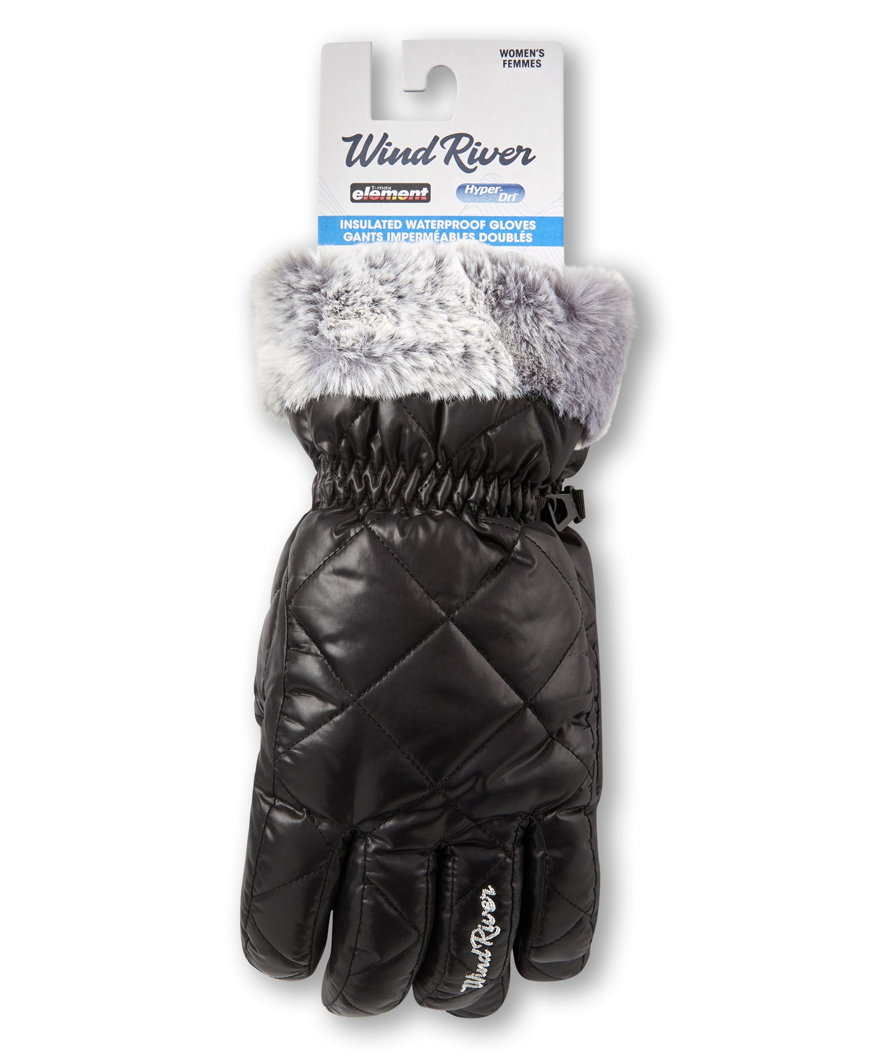 Gants à revers en fausse fourrure avec T-MAXMD pour femmes, WindRiver