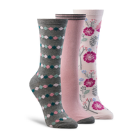 Chaussettes en bambou pour femmes, paquet de 3 paires, Denver Hayes Front_Three_Fourths_Angled_Right
